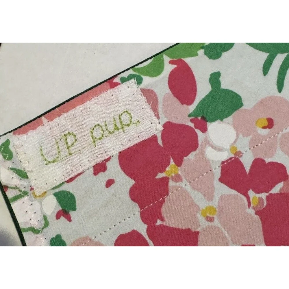Dog Bandana Over the Collar Pink Floral Hydrangea Upcycled reversible Raw Hem